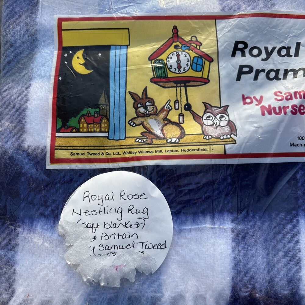Royal Rose Pram Rug By Samuel Tweed Nursery Time Nestling Rug Great Britain Blue - Picture 6 of 7